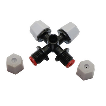 Garden Cross Misting Nozzle 6 mm Διασύνδεση Θερμοκηπίου Αυτόματος Διανομέας Νερού Πότισμα Ψεκαστήρας Water Fog 5 τμχ