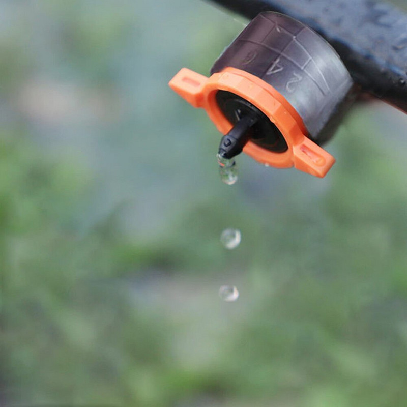 0-10L/H Ρυθμιζόμενη αντιστάθμιση πίεσης Dripper 1/4" Αγκαθωτός σύνδεσμος PE Σταθεροποιητής σωλήνα νερού Προμήθειες άρδευσης κήπου