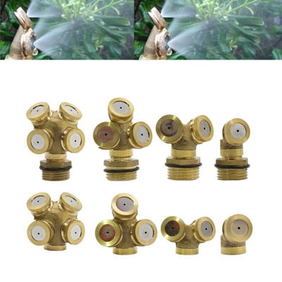 2PC Brass 1/2" (20mm) Αρσενικό 14mm Θηλυκό ακροφύσιο νήματος άρδευσης ομίχλης καταιονισμού φυτών Αυλή κήπου Ακροφύσιο ποτίσματος Χάλκινος ψεκαστήρας