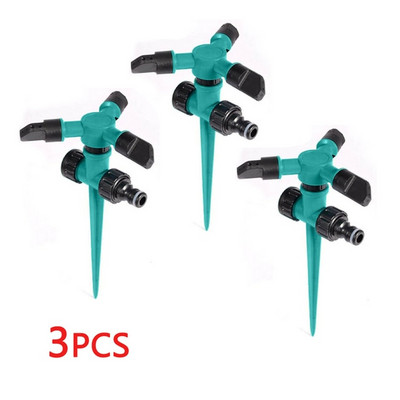Ψεκαστήρες κήπου 360 μοιρών Αυτόματο πότισμα Grass Lawn Circle Περιστρεφόμενος ψεκαστήρας νερού 3 ακροφύσια Σωλήνας σωλήνα κήπου τριών βραχιόνων