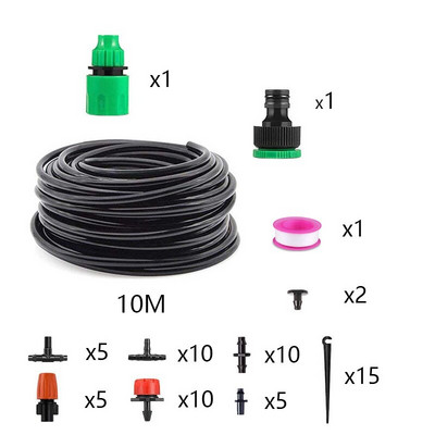 Σετ ψεκαστήρα ψεκασμού κήπου Κιτ άρδευσης μικρού σταγόνων θερμοκηπίου Σύστημα ποτίσματος φυτών για ομίχλη αίθριου