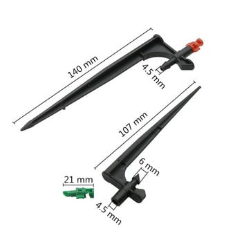 100 комплекта комплекти спринклерни пръскачки с шипове 90/180/360 градуса дюзи за пулверизиране 10,5/14 см прът с бодлива скоба Инструмент за градинско напояване
