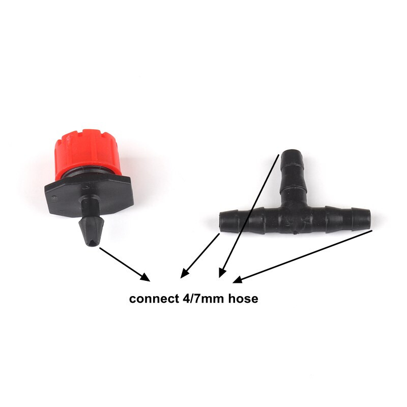 30 Σετ Ακροφύσιο 8 οπών με Σύνδεσμοι σύνδεσης Tee Drip 4/7mm Εξοπλισμός ψύξης Εγκαταστάσεις Κιτ άρδευσης με σταγόνες