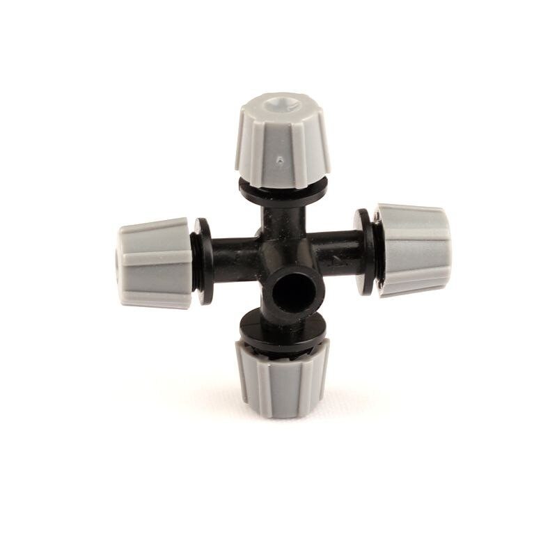 60 τμχ Green Thumb Inner Dia 6mm Σταυρός ψεκαστήρας για άρδευση θερμοκηπίου Ψεκαστήρας Micro Mist με τέσσερα ακροφύσια