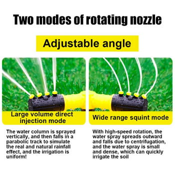 Αυτόματη περιστροφή 360 μοιρών Ψεκαστήρας γκαζόν κήπου Ψεκαστήρας νερού μεγάλης κάλυψης για γκαζόν Ψεκαστήρες νερού με πιστόλι νερού αυλής