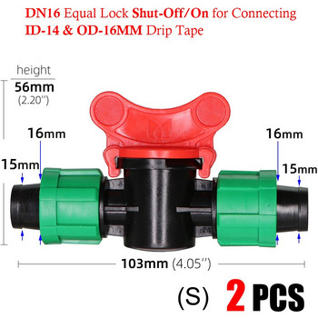 Εξαρτήματα βαλβίδας άρδευσης στάγδην 16mm 20mm 25mm 4/7mm 8/11mm 8/11mm