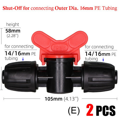 Εξαρτήματα βαλβίδας άρδευσης στάγδην 16mm 20mm 25mm 4/7mm 8/11mm 8/11mm