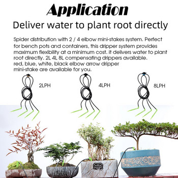 50 ΤΕΜ Θερμοκηπίου Apple Green Bend Arrow Micro Dip Irrigation Kit Emitters for 3/5mm Hose Garden Watering Saving Micro Dripper