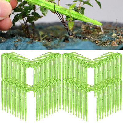 50 ΤΕΜ Θερμοκηπίου Apple Green Bend Arrow Micro Dip Irrigation Kit Emitters for 3/5mm Hose Garden Watering Saving Micro Dripper