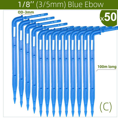 50 ΤΕΜ Θερμοκηπίου Apple Green Bend Arrow Micro Dip Irrigation Kit Emitters for 3/5mm Hose Garden Watering Saving Micro Dripper
