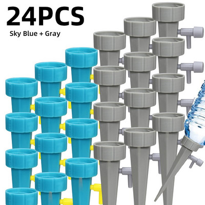 6/12/24PCS Автоматична регулируема система за напояване Устройство за поливане на растения Капкомер с клапан за регулиране на размера на водния поток Направи си сам дюза