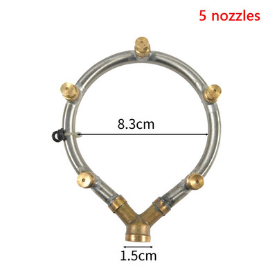 Daudzgalvu izsmidzinātāja sprausla Gredzenveida izsmidzinātāja sprausla ar regulējamu sprauslas savienotāju Dārza daudzgalvu smidzinātāja sprausla 1 gab.