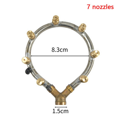 Daudzgalvu izsmidzinātāja sprausla Gredzenveida izsmidzinātāja sprausla ar regulējamu sprauslas savienotāju Dārza daudzgalvu smidzinātāja sprausla 1 gab.