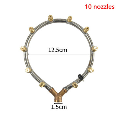 Daudzgalvu izsmidzinātāja sprausla Gredzenveida izsmidzinātāja sprausla ar regulējamu sprauslas savienotāju Dārza daudzgalvu smidzinātāja sprausla 1 gab.