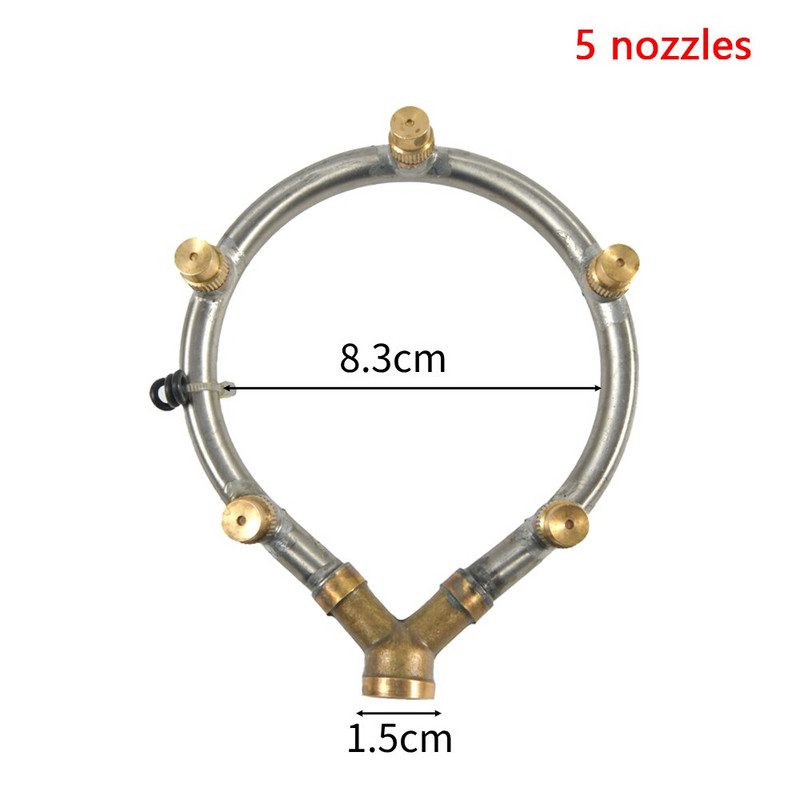 Daudzgalvu izsmidzinātāja sprausla Gredzenveida izsmidzinātāja sprausla ar regulējamu sprauslas savienotāju Dārza daudzgalvu smidzinātāja sprausla 1 gab.