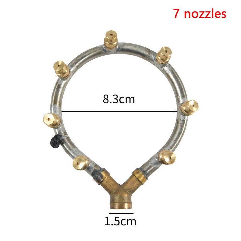 Daudzgalvu izsmidzinātāja sprausla Gredzenveida izsmidzinātāja sprausla ar regulējamu sprauslas savienotāju Dārza daudzgalvu smidzinātāja sprausla 1 gab.