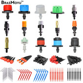 BRASMOYU Variety Style Регулируем напоителен спринклер Градински излъчватели Колов капкообразувател Микро спрей Въртяща се дюза Поливаща стрелка