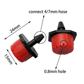 20 бр. Регулируем капкомер с 8 дупки Микро капково напояване Система за поливане Спринклер Свържете 1/4\'\' маркуч