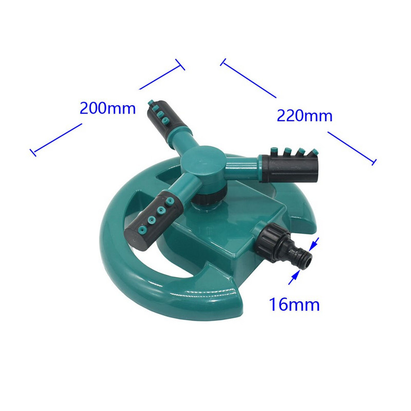 Ψεκαστήρες κήπου Αυτόματο πότισμα Grass Lawn 360 μοιρών Περιστρεφόμενος ψεκαστήρας νερού 3 ακροφύσια Σύστημα άρδευσης κήπου τριών βραχιόνων