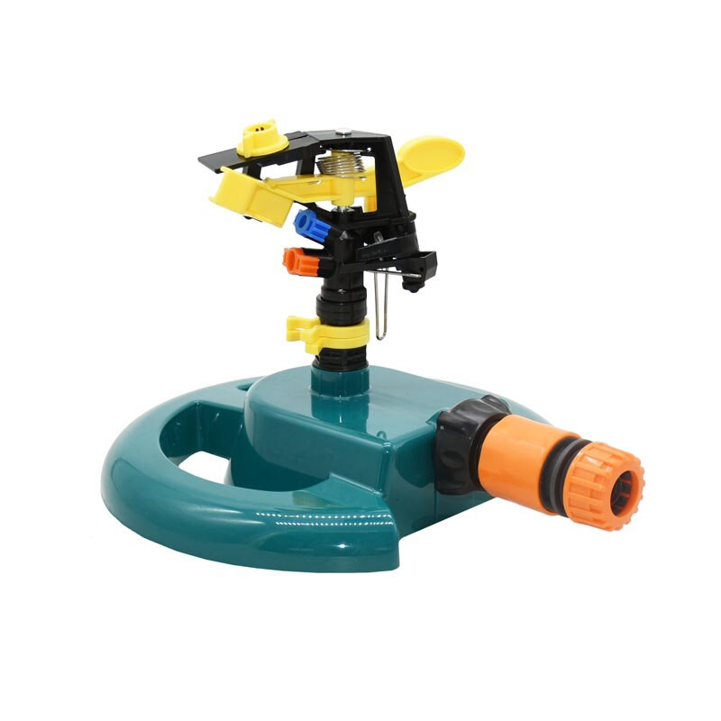 Въртяща се пръскачка за градинска трева с регулируема опора Рокерна пръскачка с двойни дюзи 360 градуса система за поливане на градината 1 комплект