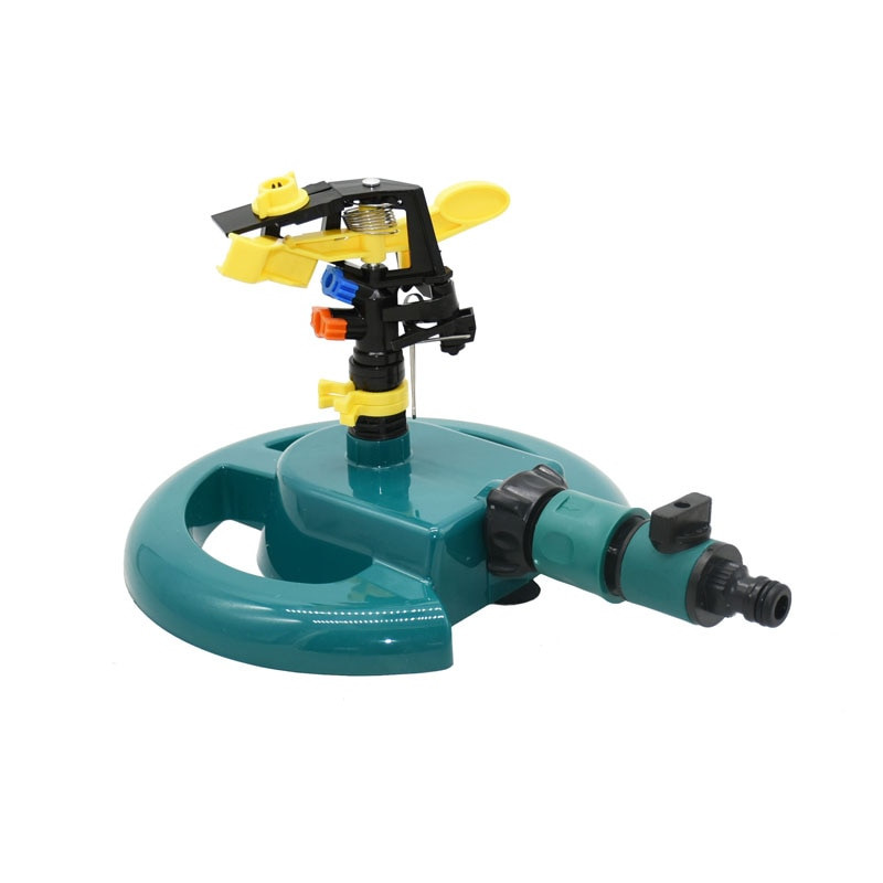 Въртяща се пръскачка за градинска трева с регулируема опора Рокерна пръскачка с двойни дюзи 360 градуса система за поливане на градината 1 комплект