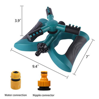 360 grādu automātisks rotējošs zāliena smidzinātājs Ātrās laistīšanas zāliena sprausla lielu laukumu nosedzošais smidzinātājs Dārza apūdeņošanas rīki