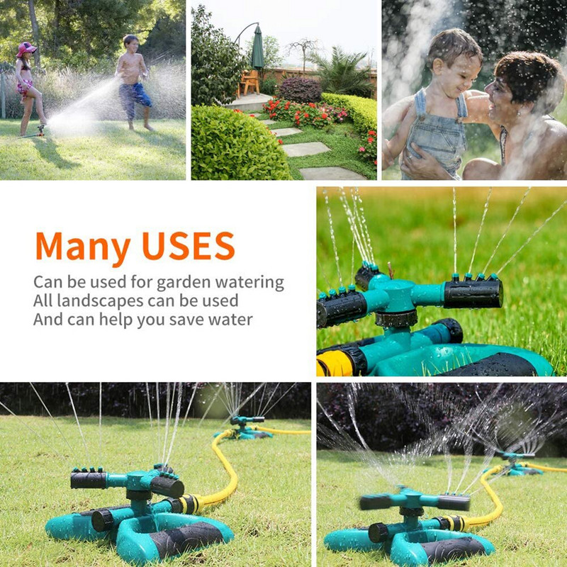 360 grādu automātisks rotējošs zāliena smidzinātājs Ātrās laistīšanas zāliena sprausla lielu laukumu nosedzošais smidzinātājs Dārza apūdeņošanas rīki