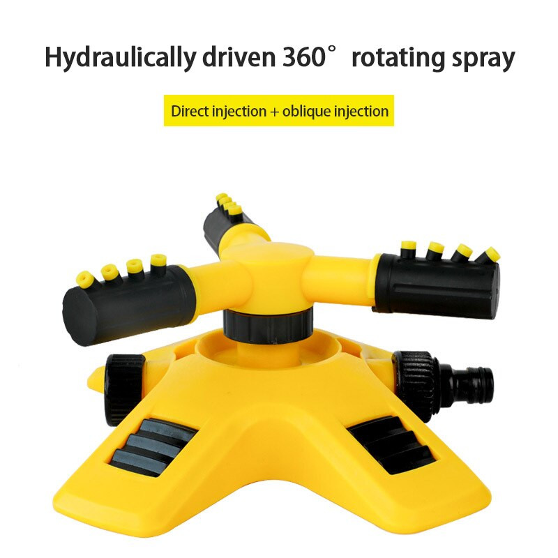 Rotējoša smidzinātāja sprausla Bērnudārza apūdeņošana Rotējošs trīszaru smidzinātājs Jauns dārza zāliena smidzinātājs 360 grādu automātisks