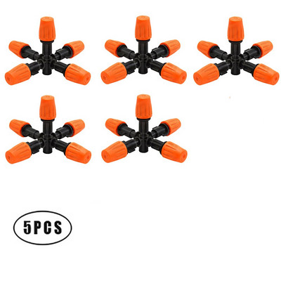 POM mlaznica za raspršivanje s 5 glava, raspršivač za kontrolu magle s mogućnošću podešavanja vode. DIY mikro navodnjavanje biljaka kapanjem, adapter za prskalice za vrtnu maglu