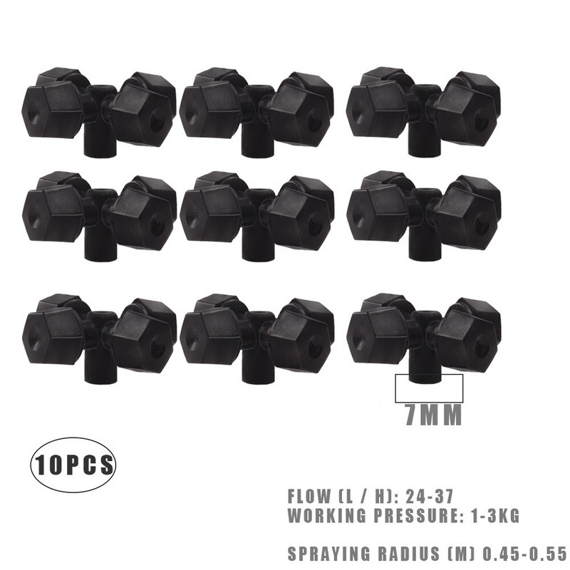 POM mlaznica za raspršivanje s 5 glava, raspršivač za kontrolu magle s mogućnošću podešavanja vode. DIY mikro navodnjavanje biljaka kapanjem, adapter za prskalice za vrtnu maglu