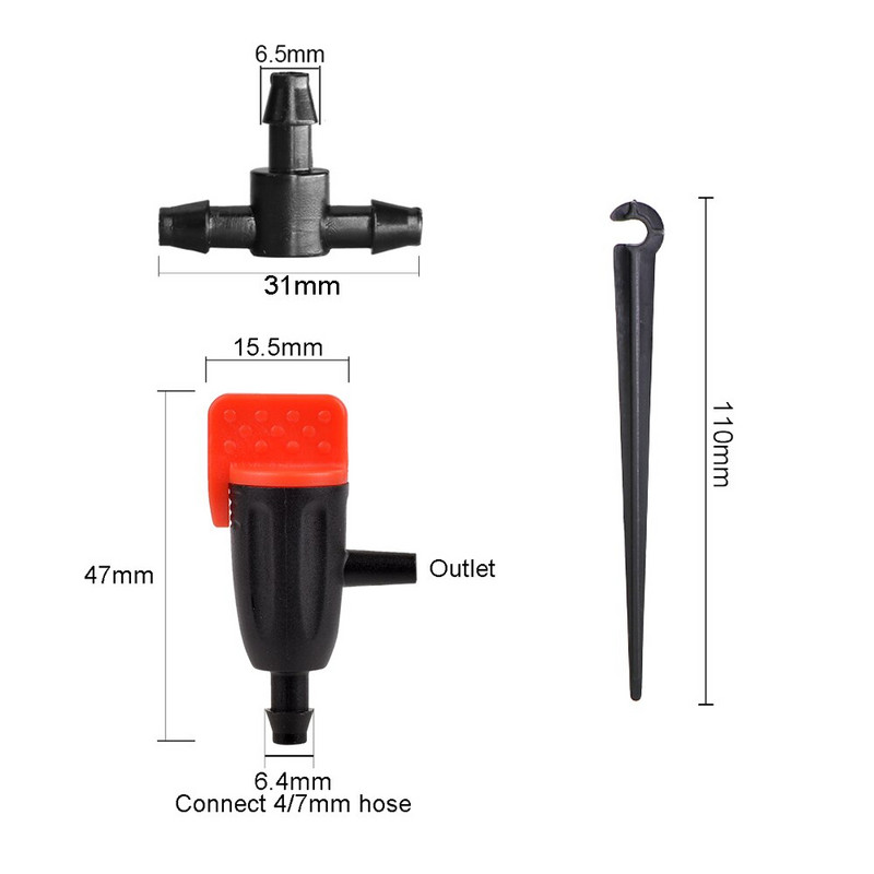 5-10 бр. Регулируеми 1-40L/H напоителни капкообразуватели, спринклери 1/4'' емитер за градински оранжерийни растения Инструмент за поливане на бонсай