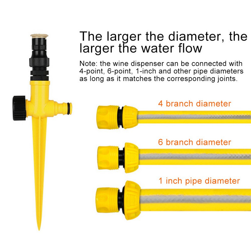 Laistīšanas dārza smidzinātājs viegli uzstādāms āra auto apūdeņošanas sistēma iekšpagalma zāliena zemes ieliktnis ABS praktiska 360 grādu rotācija