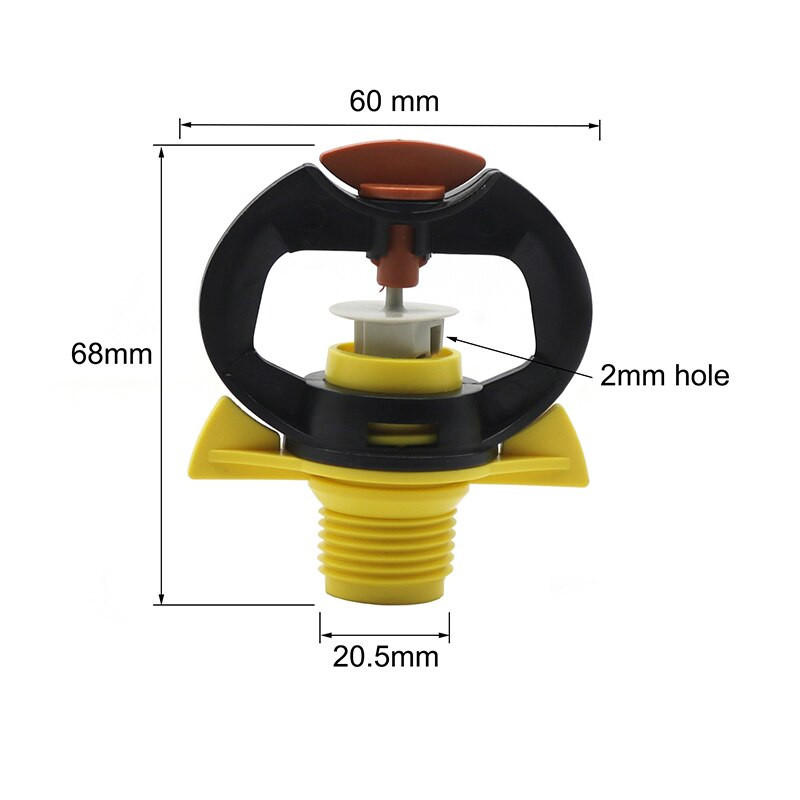 1/2" Rotācijas iekarināmā miglas sprausla lauksaimniecība siltumnīcas sprinkleru laistīšana 360 grādu dārza laistīšana 40 gab.