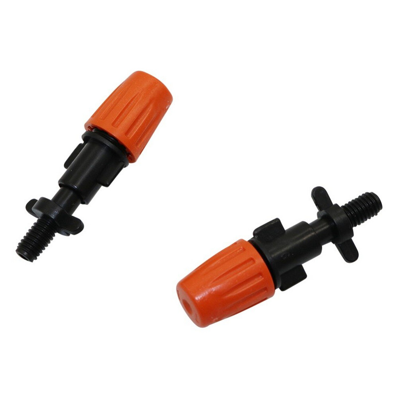 Оранжева дюза за мъгла с 6 мм винтов конектор Поливане на градината Напояване Микро капкови фитинги Спрей дюзи Пластмасови 100 бр.