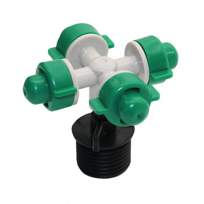 Σταυρωτό ακροφύσιο ομίχλης 1/2" Αρσενικό με σπείρωμα ψεκαστήρα κεφαλής στάγδην άρδευσης για φυτά ποτίσματος θερμοκηπίου 20 τμχ