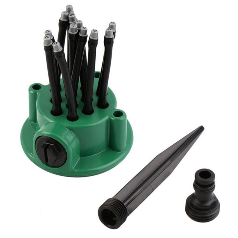 Περιστρεφόμενος ψεκαστήρας ποτίσματος 360 μοιρών Σχεδιασμός κεφαλής πολλαπλών σωλήνων Ψεκαστήρας γκαζόν PVC στεγανός ψεκαστήρας ποτίσματος για αυλή