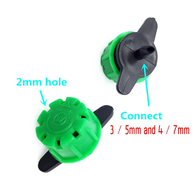 100 PCS регулируема дюза 1/4" бодлив конектор 3/5 mm конектор Droop 8-дупка Градинска спринклерна напоителна система за напояване