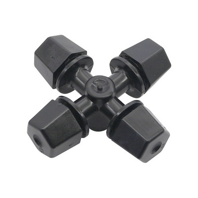 Градинска кръстосана пулверизирана дюза 6 mm Интерфейс Водна мъгла Парникова мъгла Дюза Градинско оборудване и инструменти 100 бр.