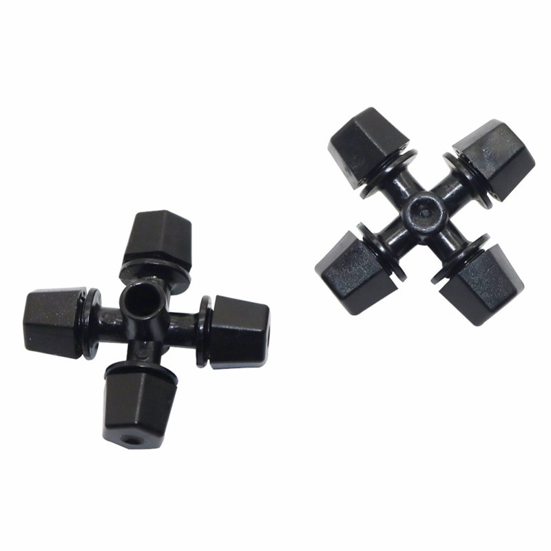 Градинска кръстосана пулверизирана дюза 6 mm Интерфейс Водна мъгла Парникова мъгла Дюза Градинско оборудване и инструменти 100 бр.