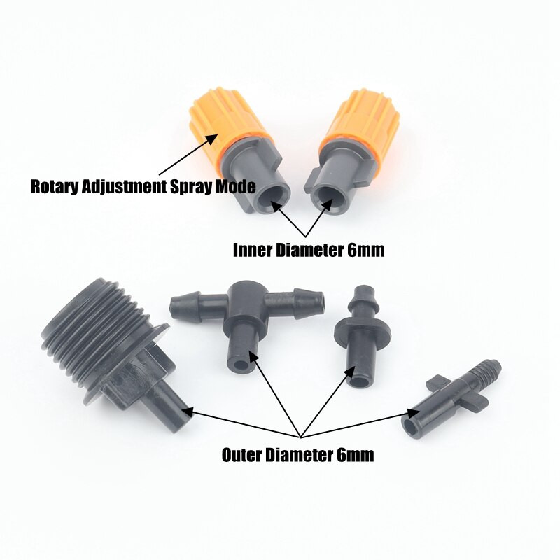 50 kom/lot Nova podesiva mlaznica za raspršivanje Obitelj Balkon Poljoprivreda Vrt Usjevi Cvijeće Biljke Navodnjavanje travnjaka Malo odijelo