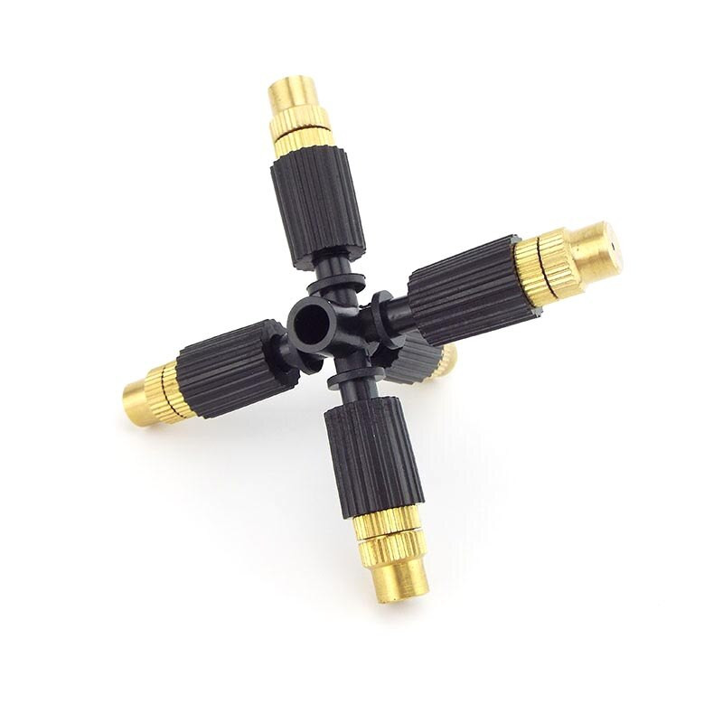 6 мм винт Микро капково напояване Замъгляваща месингова дюза Спрей спринклерна глава 4/7 мм накрайник Конектор за маркуч за вода Поливане на градината