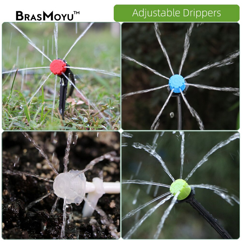 Variety Style Garden Drip Irigation Dripper Σταθερός εκπομπός αντιστάθμισης πίεσης ροής 1/4`` Ακροφύσιο διάθλασης ποτίσματος ψεκαστήρων