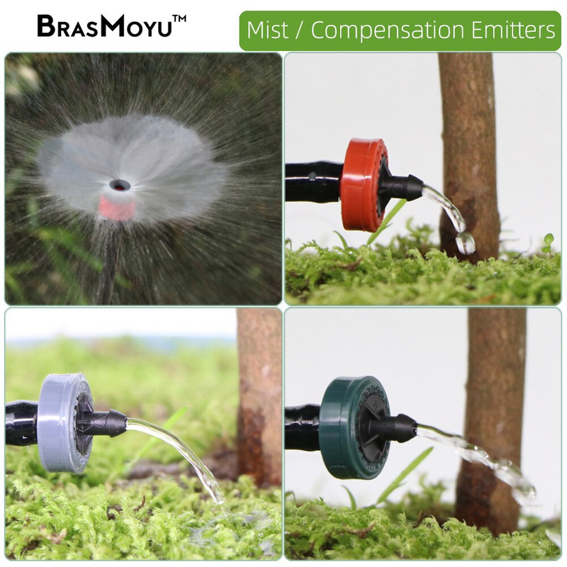 Variety Style Garden Drip Irigation Dripper Σταθερός εκπομπός αντιστάθμισης πίεσης ροής 1/4`` Ακροφύσιο διάθλασης ποτίσματος ψεκαστήρων