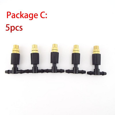 5 бр. Микро капково напояване Замъгляващ месинг 4/7 мм маркуч Спрей за поливане на градина Охлаждащи части Конектор за спринклер Дюза за водна мъгла