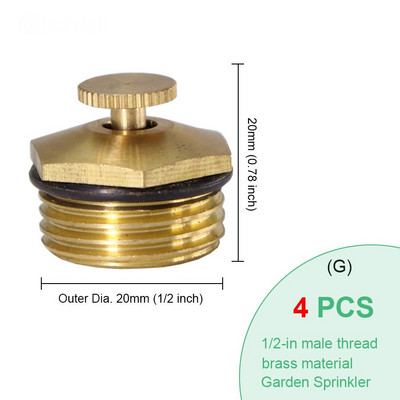 BRASMOYU 24 вида месингови дюзи за замъгляване Градинско медно напояване Охлаждащ спринклер Воден спрей Конектор Фитинги Мъжки Женски