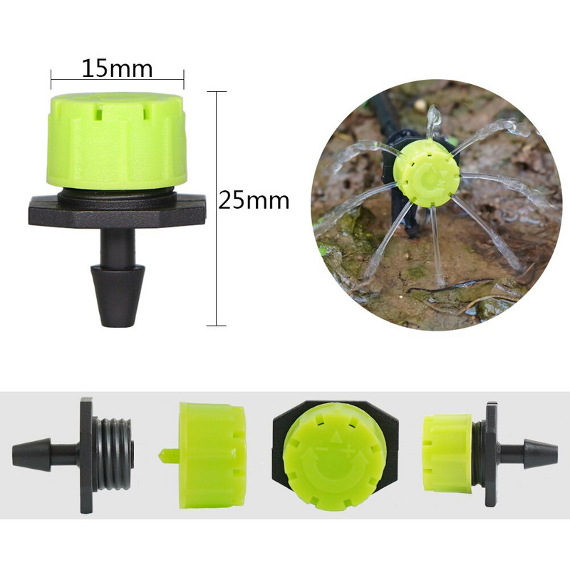 50-800 ΤΕΜ. Ρυθμιζόμενα ακροφύσια κήπου Πότισμα με σταγόνες Πότισμα 1/4`` Anti-Brazing Dripper Emitter Παρτέρια φυτικά