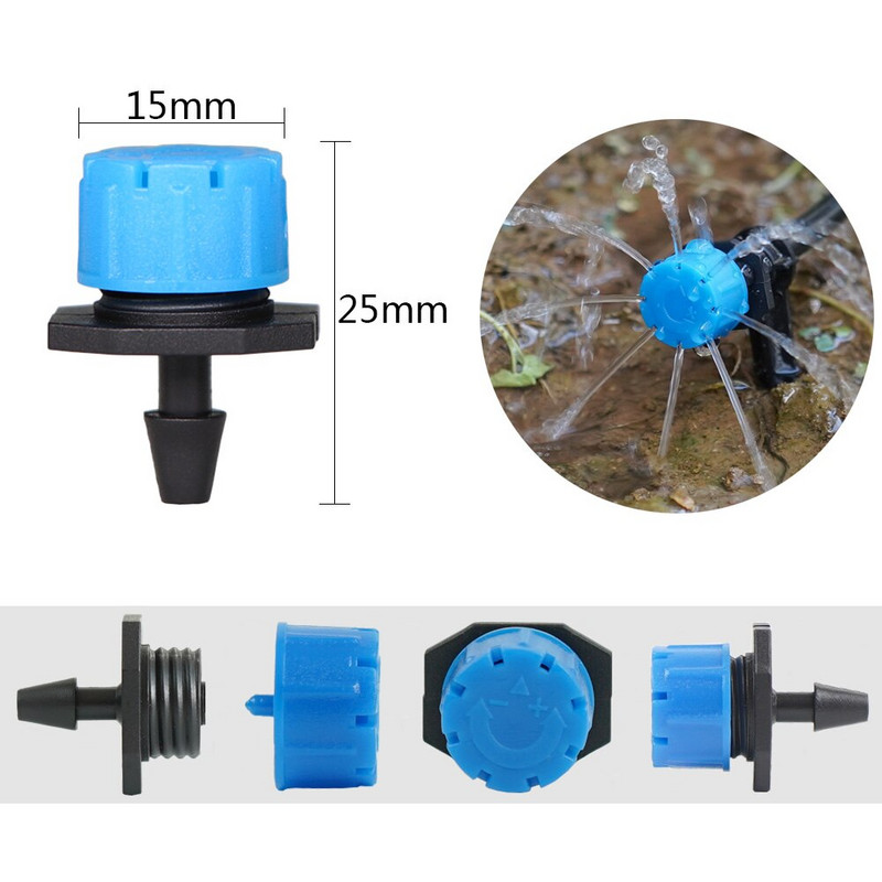 50-800 ΤΕΜ. Ρυθμιζόμενα ακροφύσια κήπου Πότισμα με σταγόνες Πότισμα 1/4`` Anti-Brazing Dripper Emitter Παρτέρια φυτικά