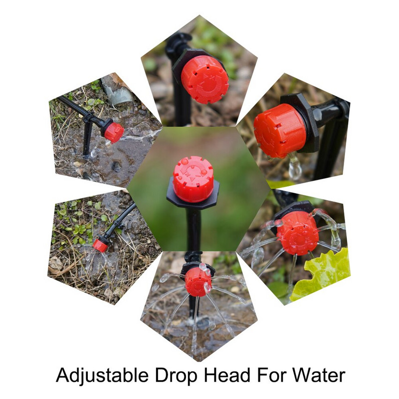 50-800 ΤΕΜ. Ρυθμιζόμενα ακροφύσια κήπου Πότισμα με σταγόνες Πότισμα 1/4`` Anti-Brazing Dripper Emitter Παρτέρια φυτικά