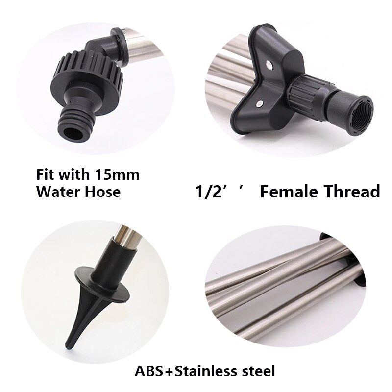 Напояване на вътрешен двор, статив от неръждаема стомана, ударен спринклер, градински комплект за земеделска земя, система за напояване на цветя, 360 градуса