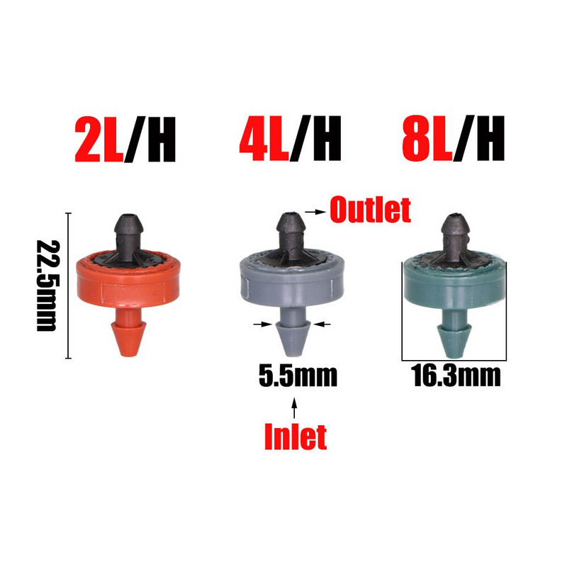 20-200PCS 2L 4L 8L Автоматично компенсиращо налягане капкообразувател Стабилен поток Градински емитер Издръжлив регулатор на вода за напояване Капкомер